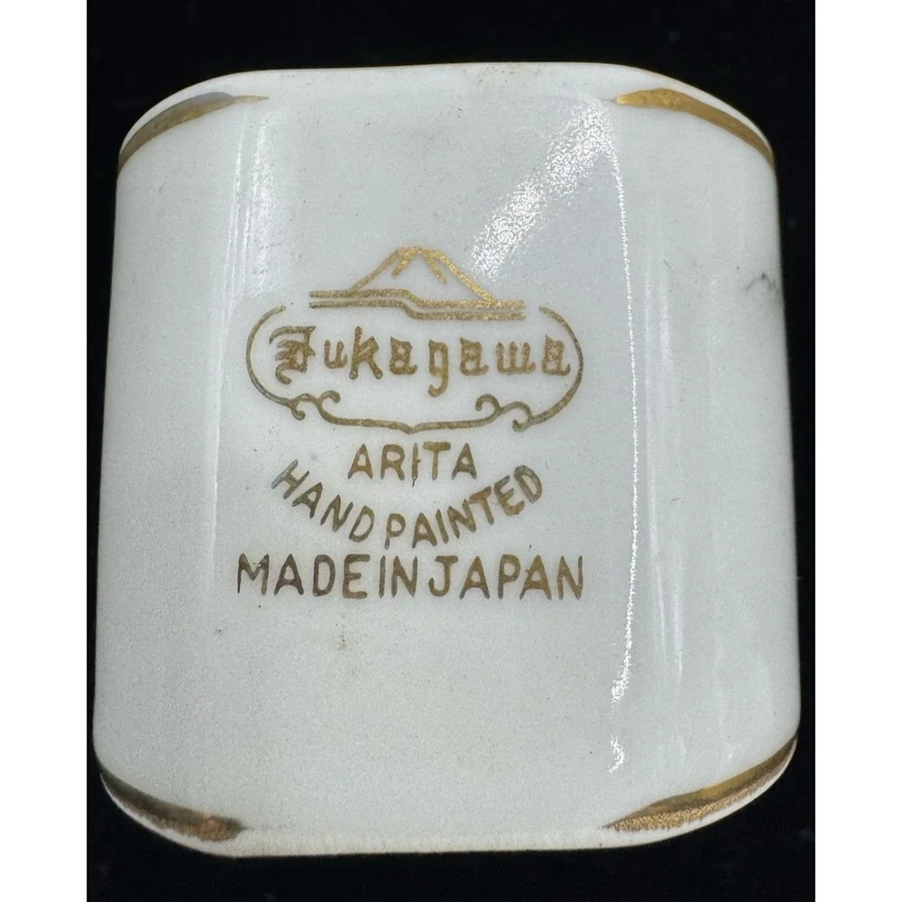 Napkin Ring Fukagawa Arita Hand Painted Napkin‎ Ring Gold Rim Japan Porcelain